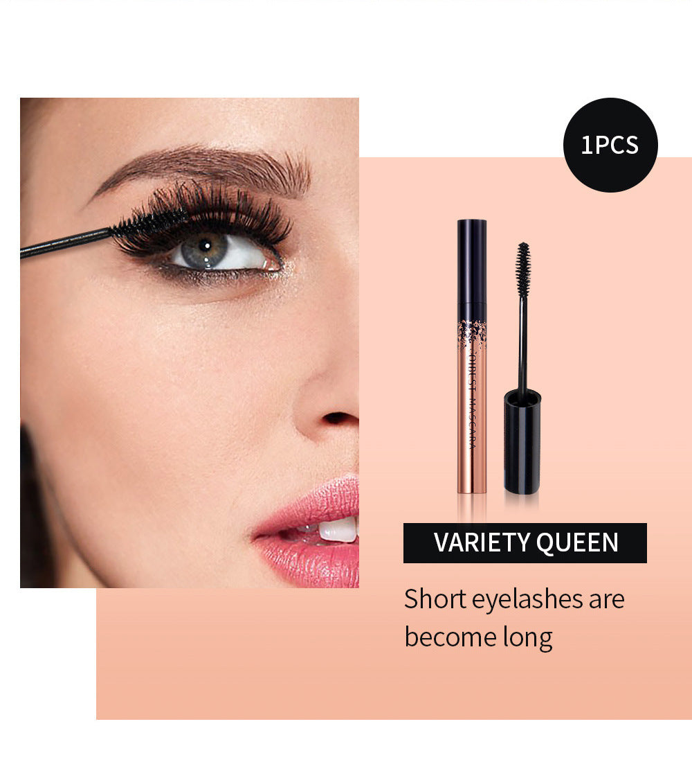 QIBEST Mascara Natural Slender Curling Waterproof Anti-Sweat Mascara Magic Thick And Long Without Blooming