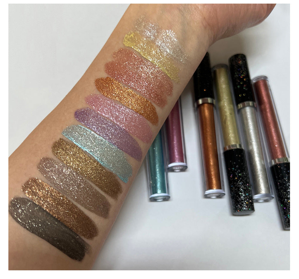 HANDAIYAN 12 Color Single Diamond Liquid Eye Shadow Psychedelic Pearly Shiny Eye Shadow Lying Silkworm Tear Makeup Eye Shadow Liquid