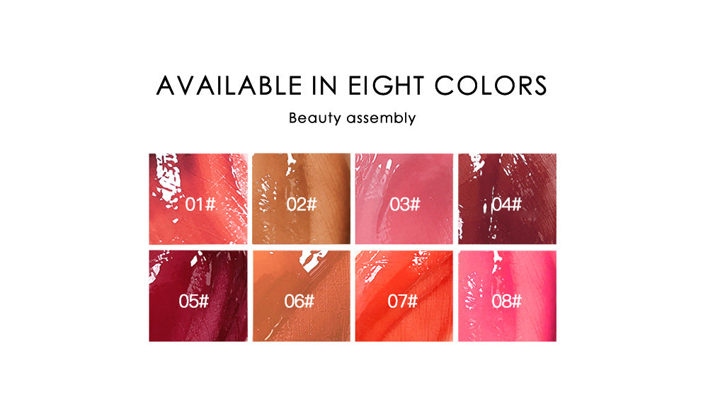 QIBEST Mirror Water Glossy Lip Gloss Glass Lip Gloss Moisturizing Lip Frozen Toot Lip Glaze, Big Mouth Lip Plumping Lip Gloss