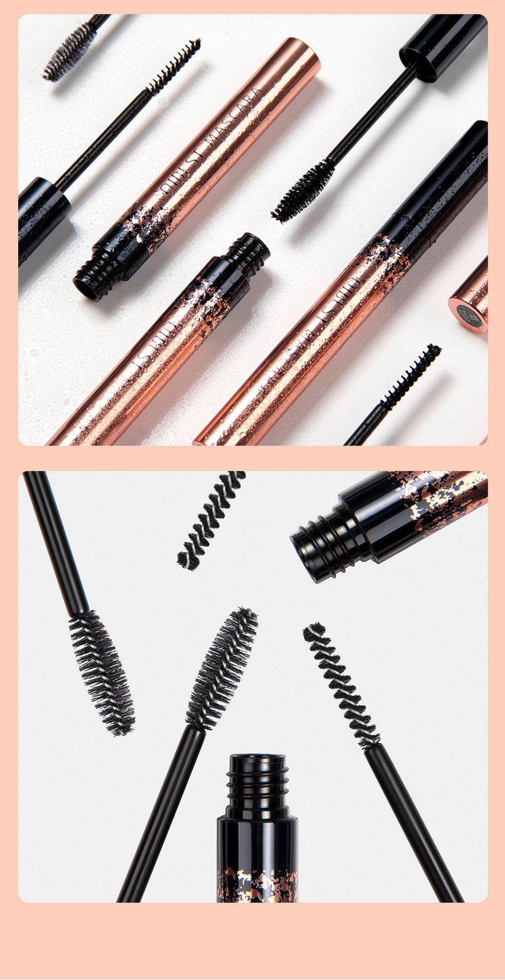 QIBEST Mascara Natural Slender Curling Waterproof Anti-Sweat Mascara Magic Thick And Long Without Blooming