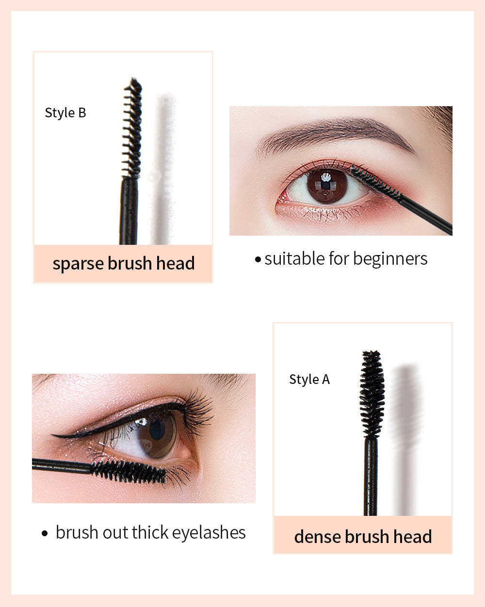 QIBEST Mascara Natural Slender Curling Waterproof Anti-Sweat Mascara Magic Thick And Long Without Blooming