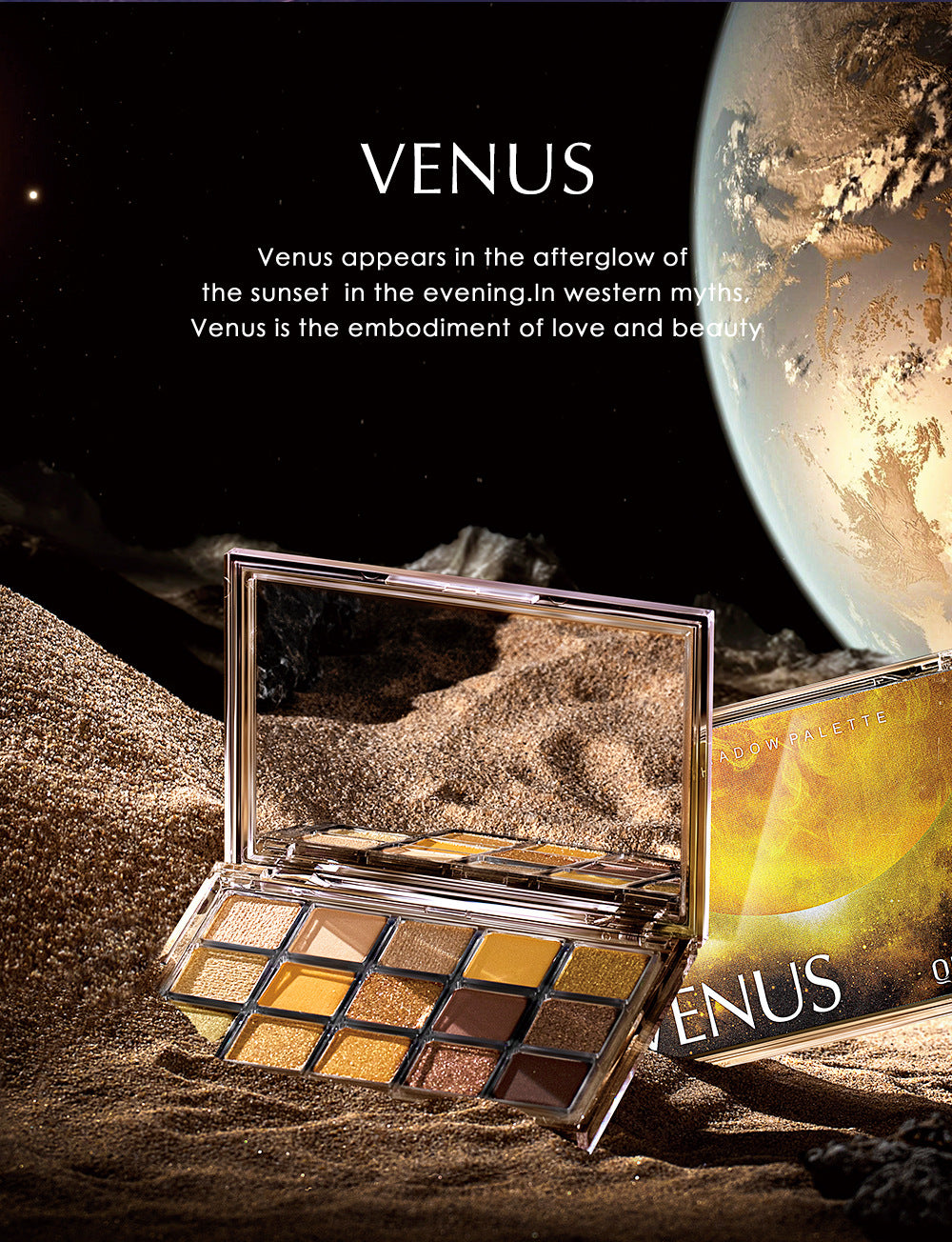 QIBEST Starry Eye Shadow Earth Color Mashed Potato Pearlescent Matte Glitter Eyeshadow Powder 15 Color Eyeshadow