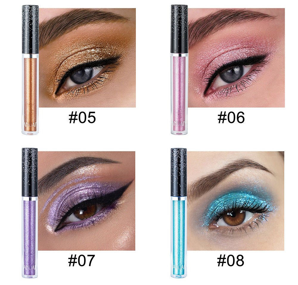 HANDAIYAN 12 Liquid Eye Shadow Set Psychedelic Pearl Shiny Eye Shadow Lying Silkworm Tear Makeup Eye Shadow Liquid