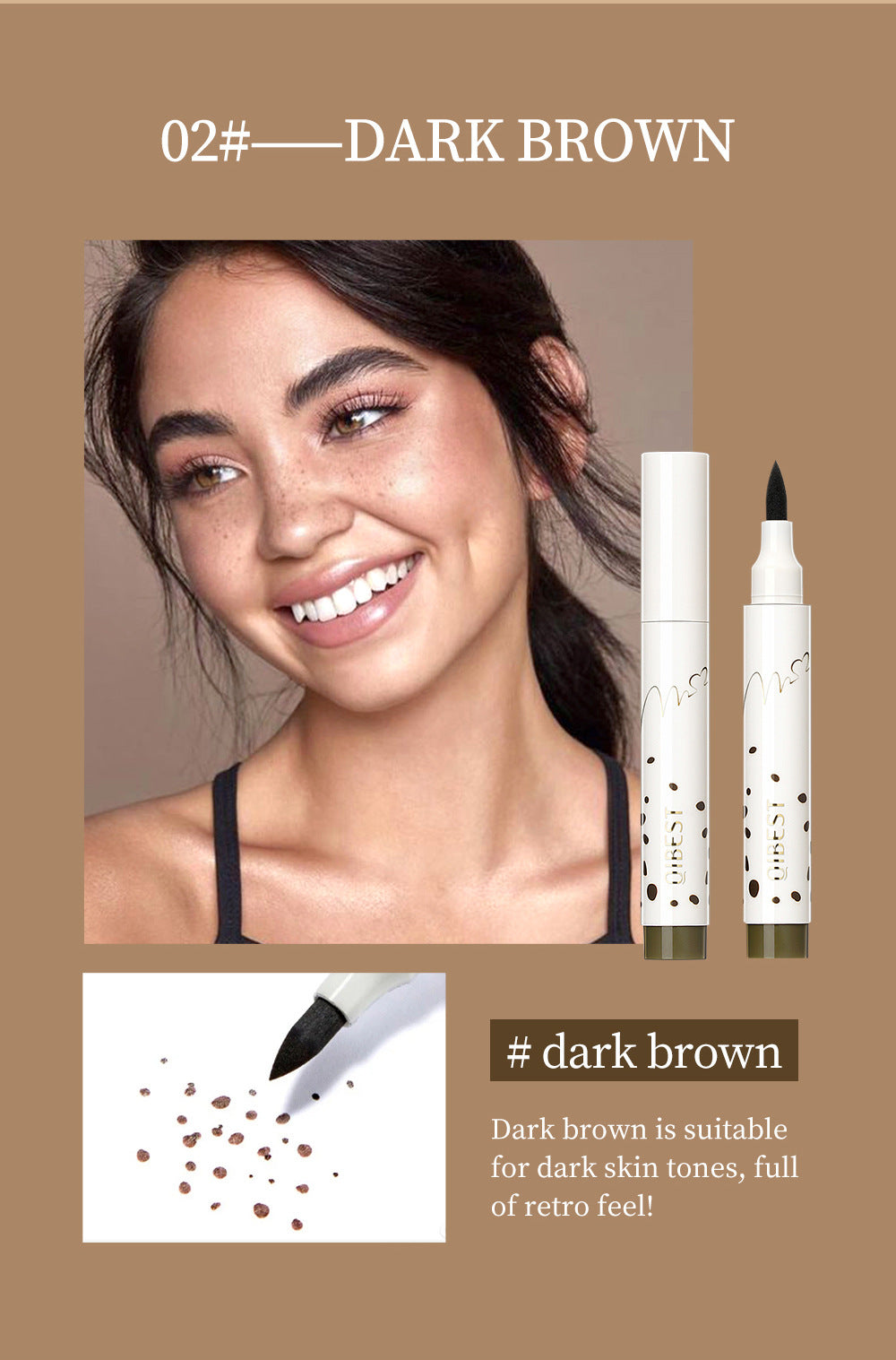 QIBEST Freckle Pen Natural Simulation Freckle Pen Color Development Waterproof Easy To Color Do Not Take Off Makeup Spot Pen Eyeliner