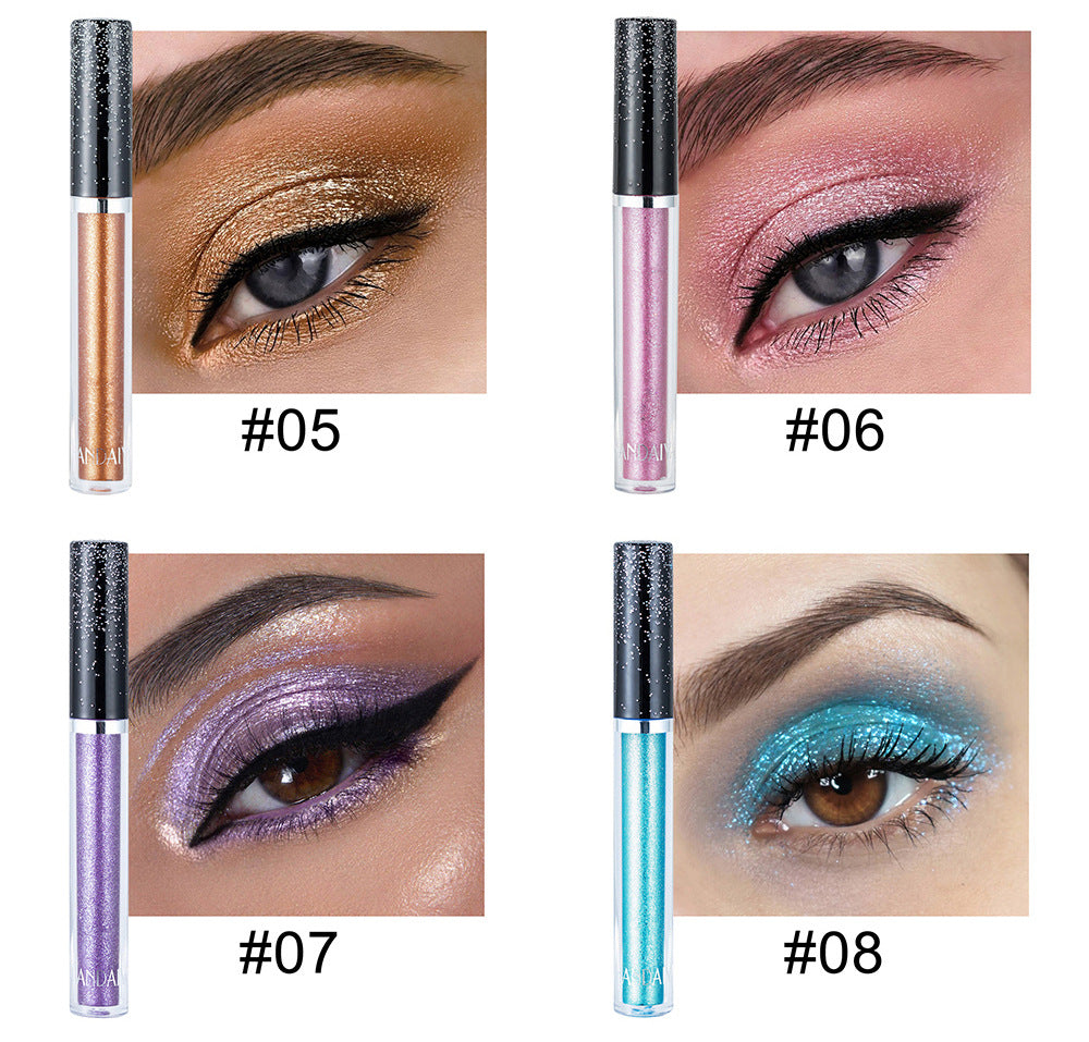 HANDAIYAN 12 Color Single Diamond Liquid Eye Shadow Psychedelic Pearly Shiny Eye Shadow Lying Silkworm Tear Makeup Eye Shadow Liquid