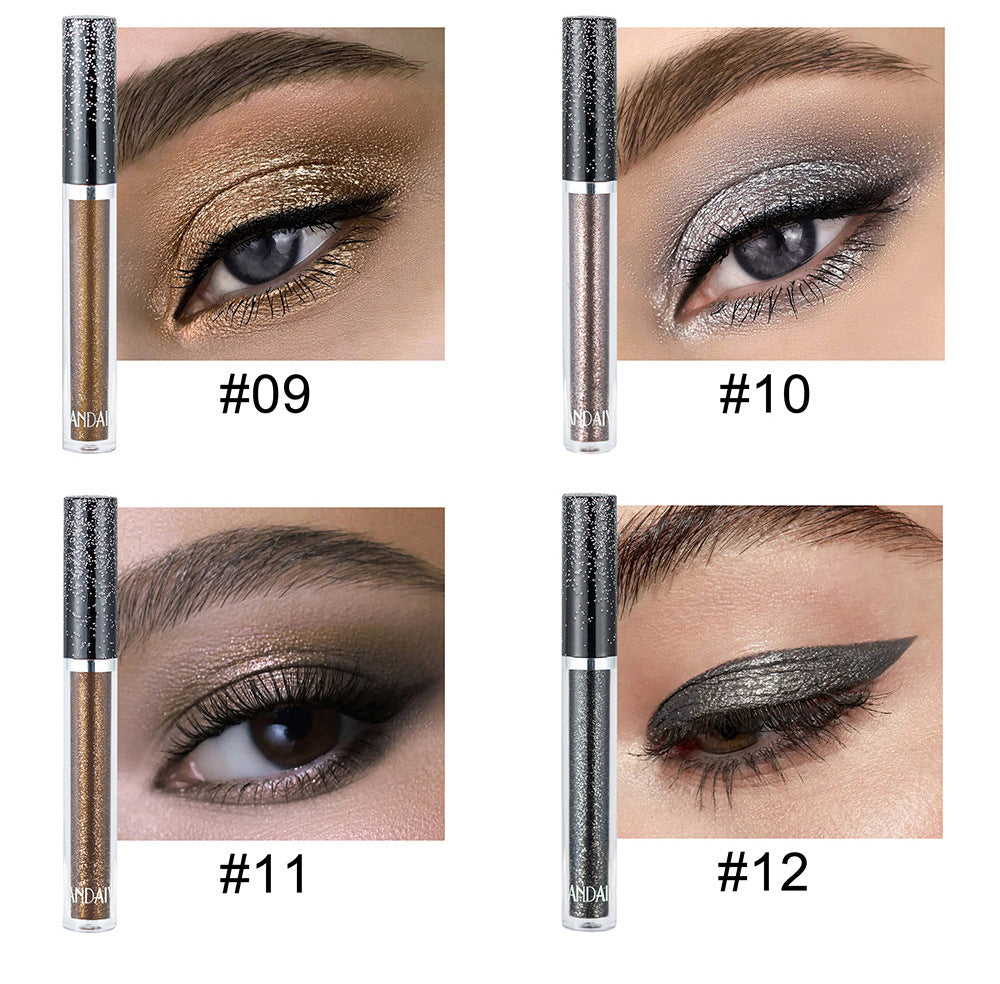 HANDAIYAN 12 Color Single Diamond Liquid Eye Shadow Psychedelic Pearly Shiny Eye Shadow Lying Silkworm Tear Makeup Eye Shadow Liquid