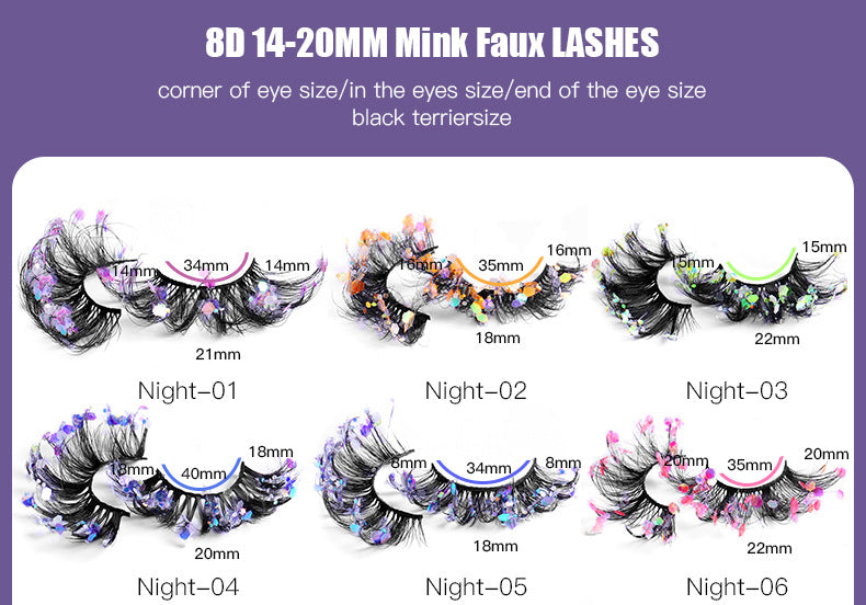New Color Noctilucent Fried False Eyelashes