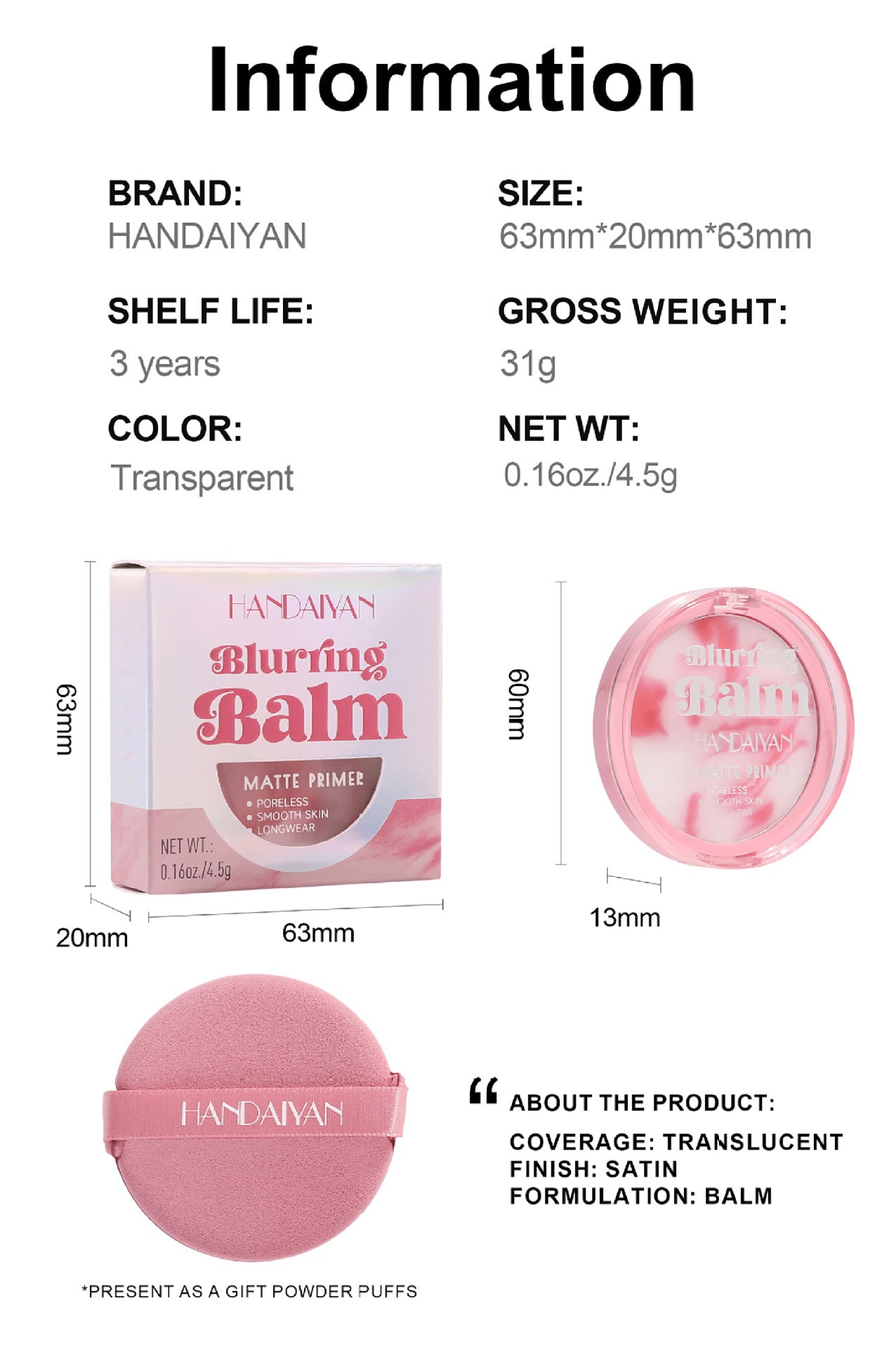 HANDAIYAN long-lasting waterproof concealer powder cream