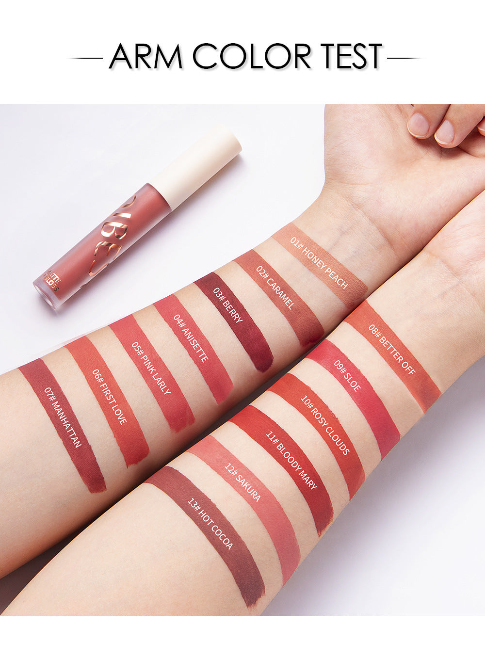 QIBEST The New Silky Soft Mist Matte Lip Gloss Non-Stick Cup Does Not Fade Lip Glaze Makeup Liquid Lipstick