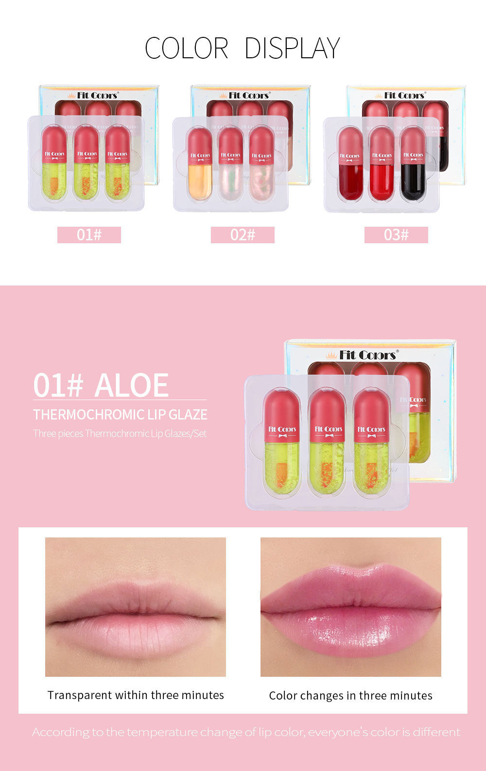 Rich Lip Dye Lip Liquid Partial Pearlescent Fine Flash Moisturizing Hydrating Temperature Controlled Discoloration Lip Oil Lip Gloss Liquid Set Box