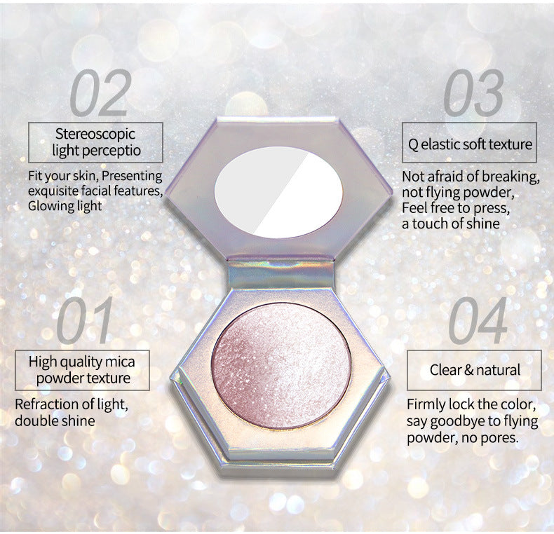 QIBEST Highlighting Powder High Gloss Diamond Sparkling Mashed Potatoes Brightening And Repairing Highlighting Powder