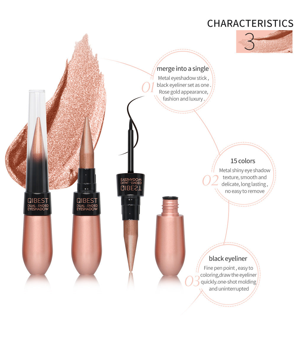 QIBEST Charm Dual-Purpose Eyeliner Pen with Eyeshadow