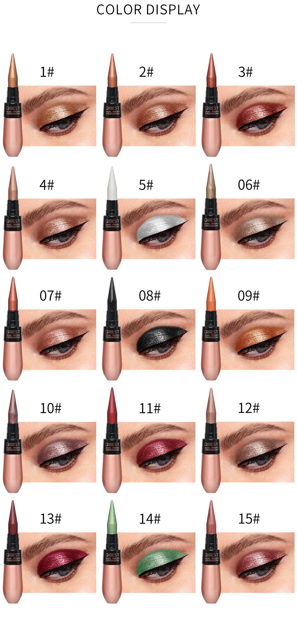 QIBEST Charm Dual-Purpose Eyeliner Pen with Eyeshadow
