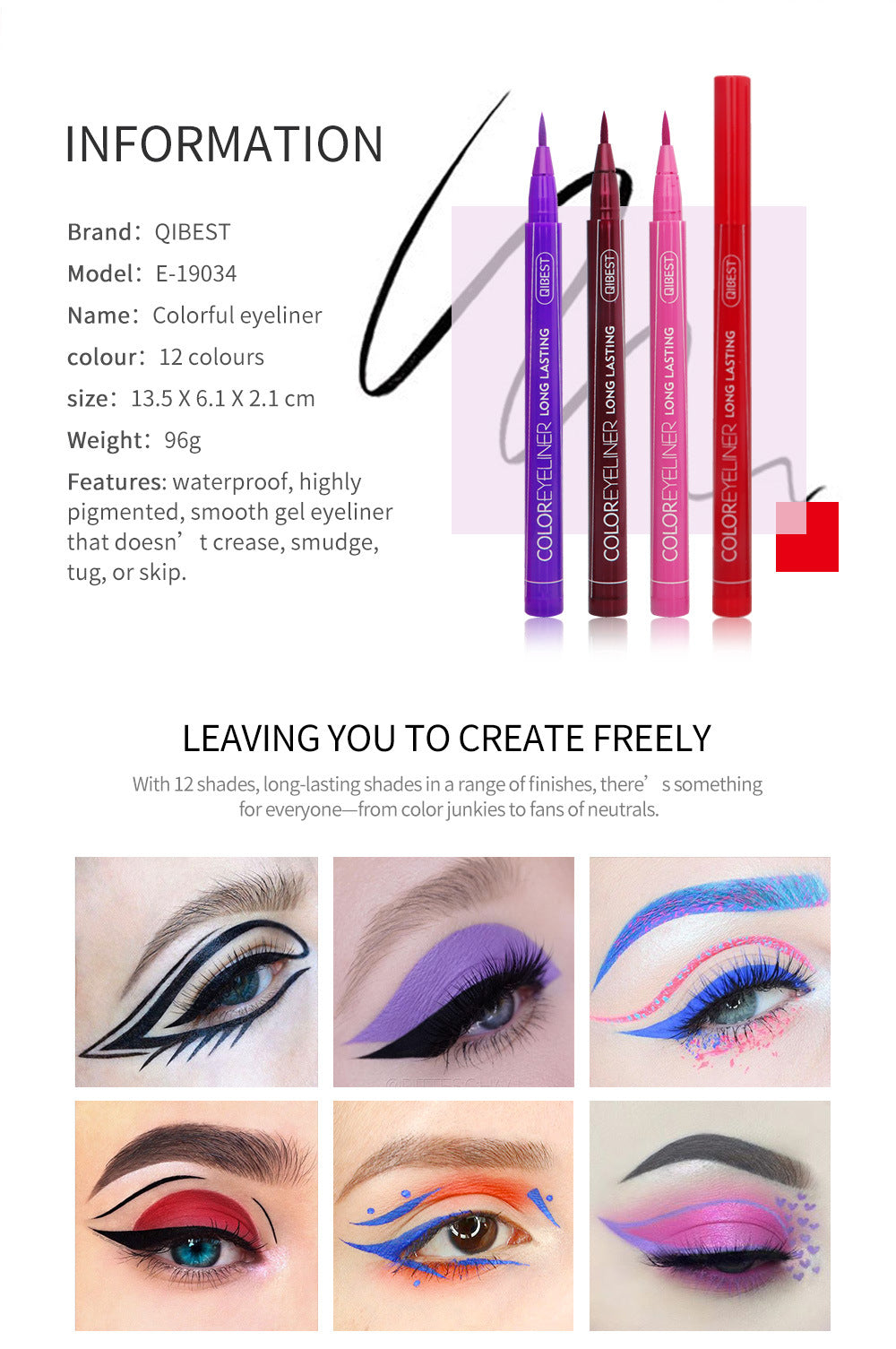 QIBEST Coloured Eyeliner Pen