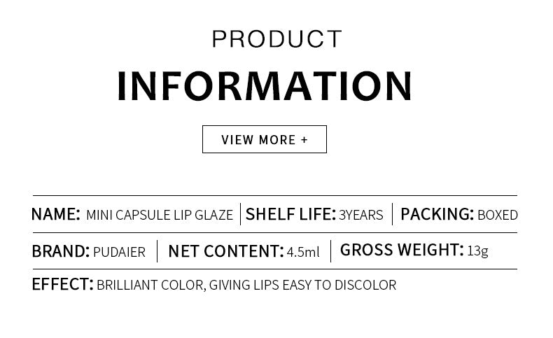 Pudaier 18 Color Mini Capsule Lip Glaze