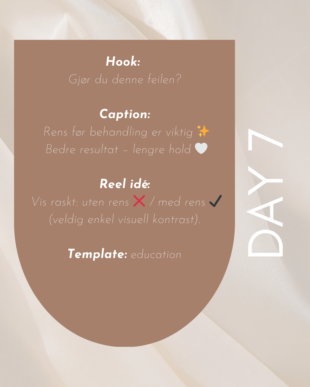 Instagram Content Planner for Lash Artists (30 Days + Templates & Hooks) NORWEGIAN