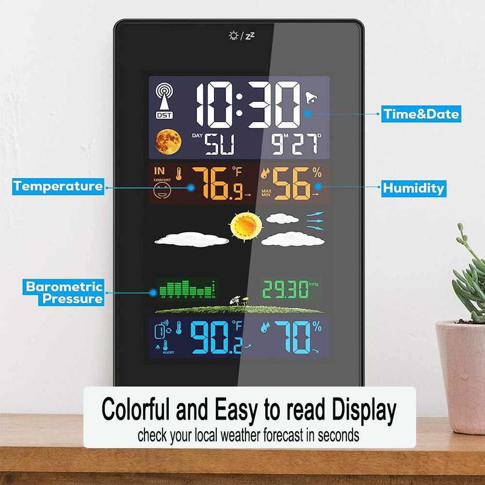 Wireless Indoor and Outdoor Weather Station Color Screen- USB Plugged-in