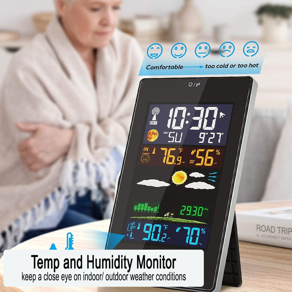 Wireless Indoor and Outdoor Weather Station Color Screen- USB Plugged-in