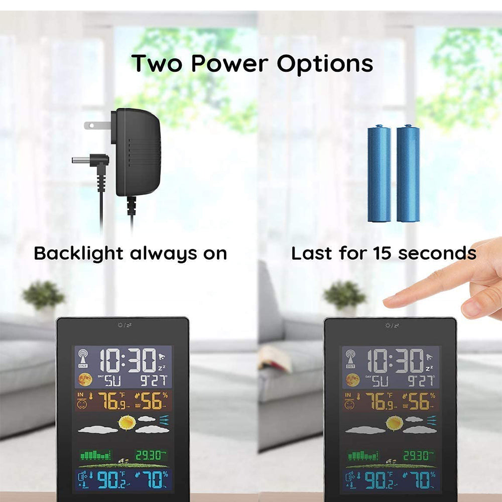 Wireless Indoor and Outdoor Weather Station Color Screen- USB Plugged-in