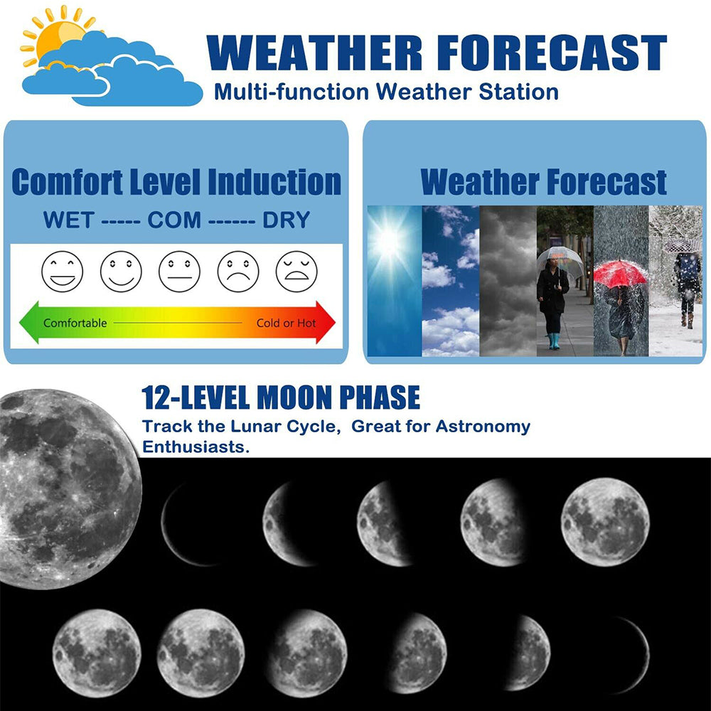 Wireless Indoor and Outdoor Weather Station Color Screen- USB Plugged-in
