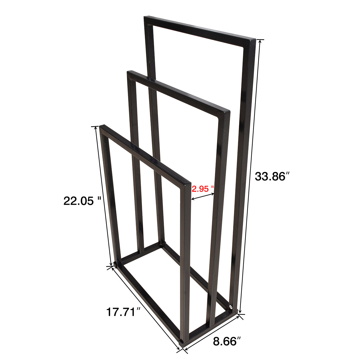 3 Tiers Free Standing Chrome Finished Metal Towel Rack Bathroom Organizer