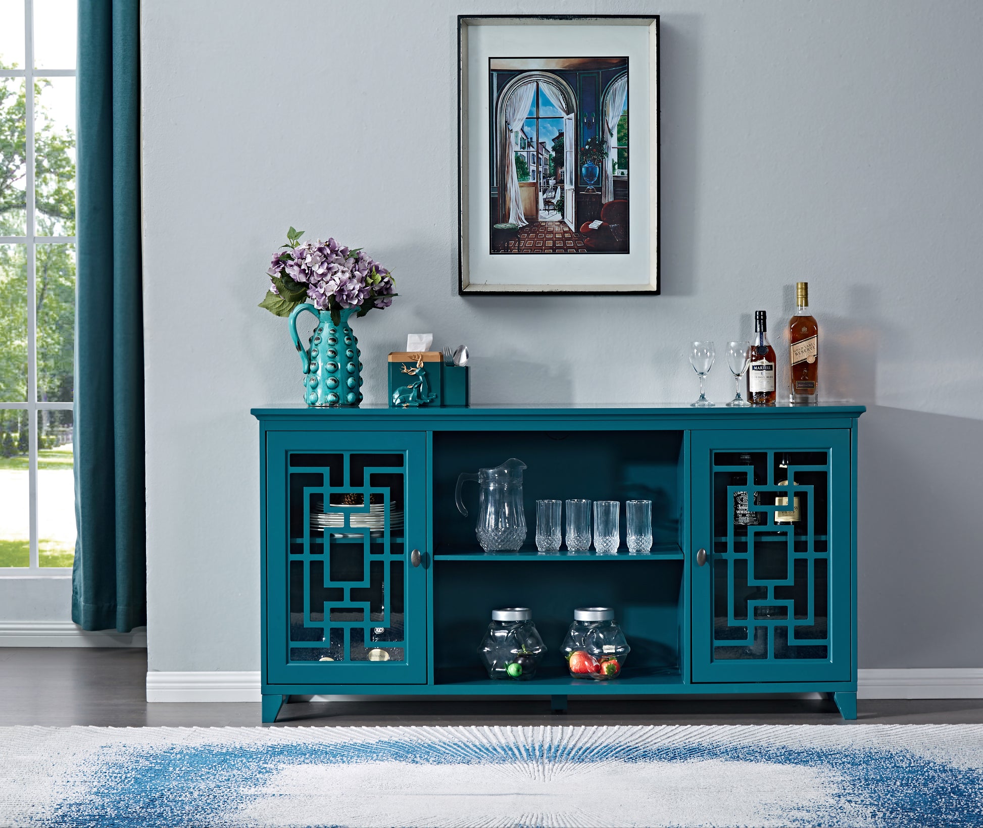 60" Sideboard Buffet Table Storage Cabinet