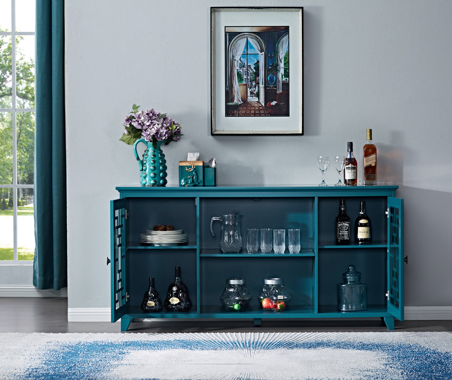 60" Sideboard Buffet Table Storage Cabinet