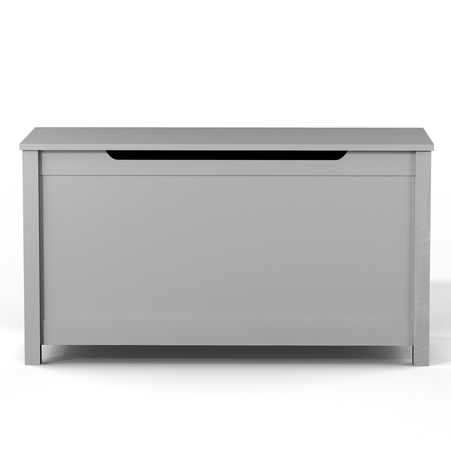 Kids Wooden Toy Box Storage with Safety Hinged Lid for Ages 3+ -Gray