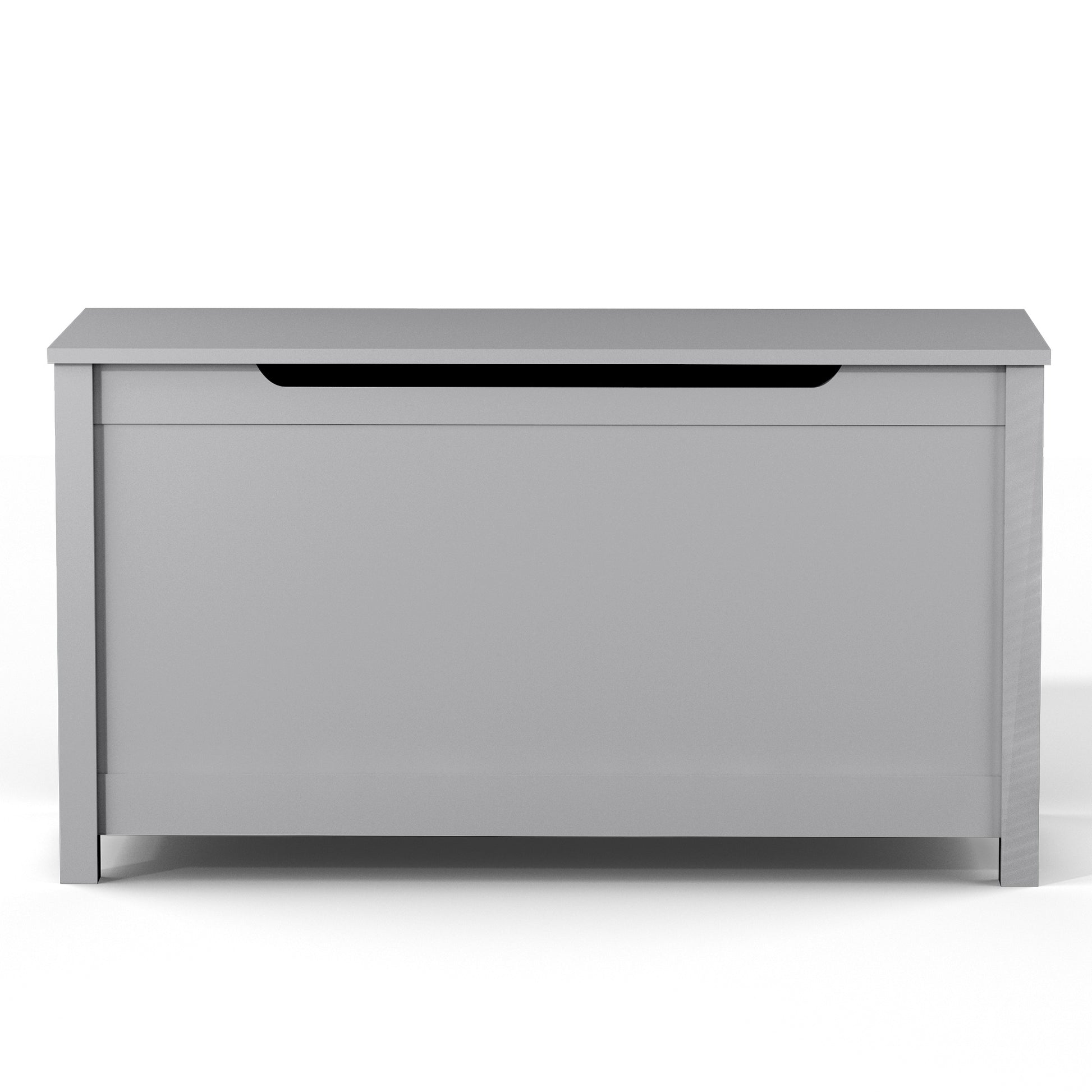 Kids Wooden Toy Box Storage with Safety Hinged Lid for Ages 3+ -Gray