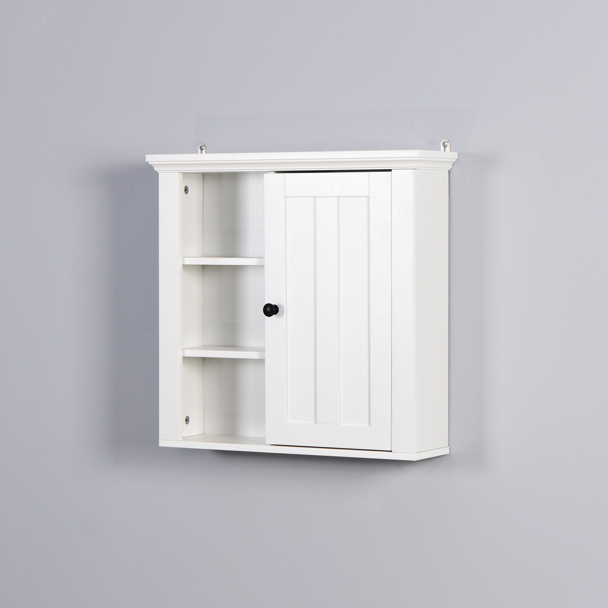 Modern Designed Wooden Bathroom Wall Mounted Cabinet with Door- White