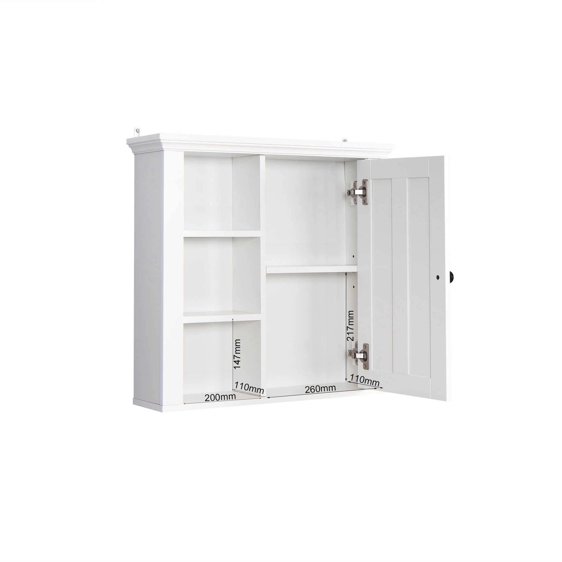 Modern Designed Wooden Bathroom Wall Mounted Cabinet with Door- White
