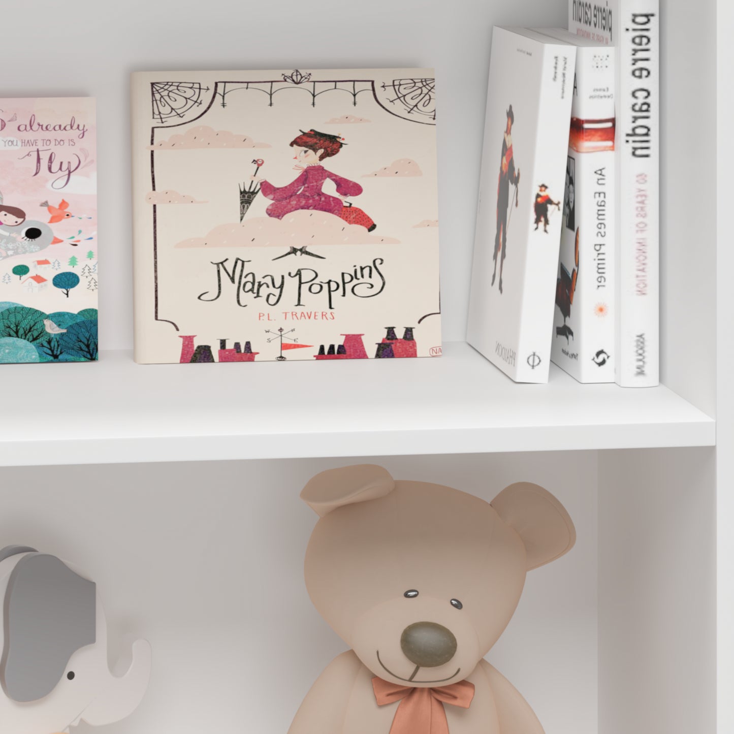 3-Tier Kid’s Bookcase Book Display Shelf and Cabinet Organizer- White