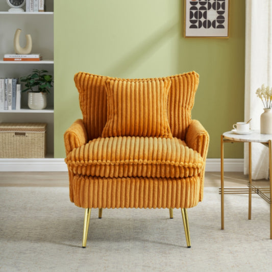 Single Chair Fashion Sofa in Coarse Corduroy Fabric