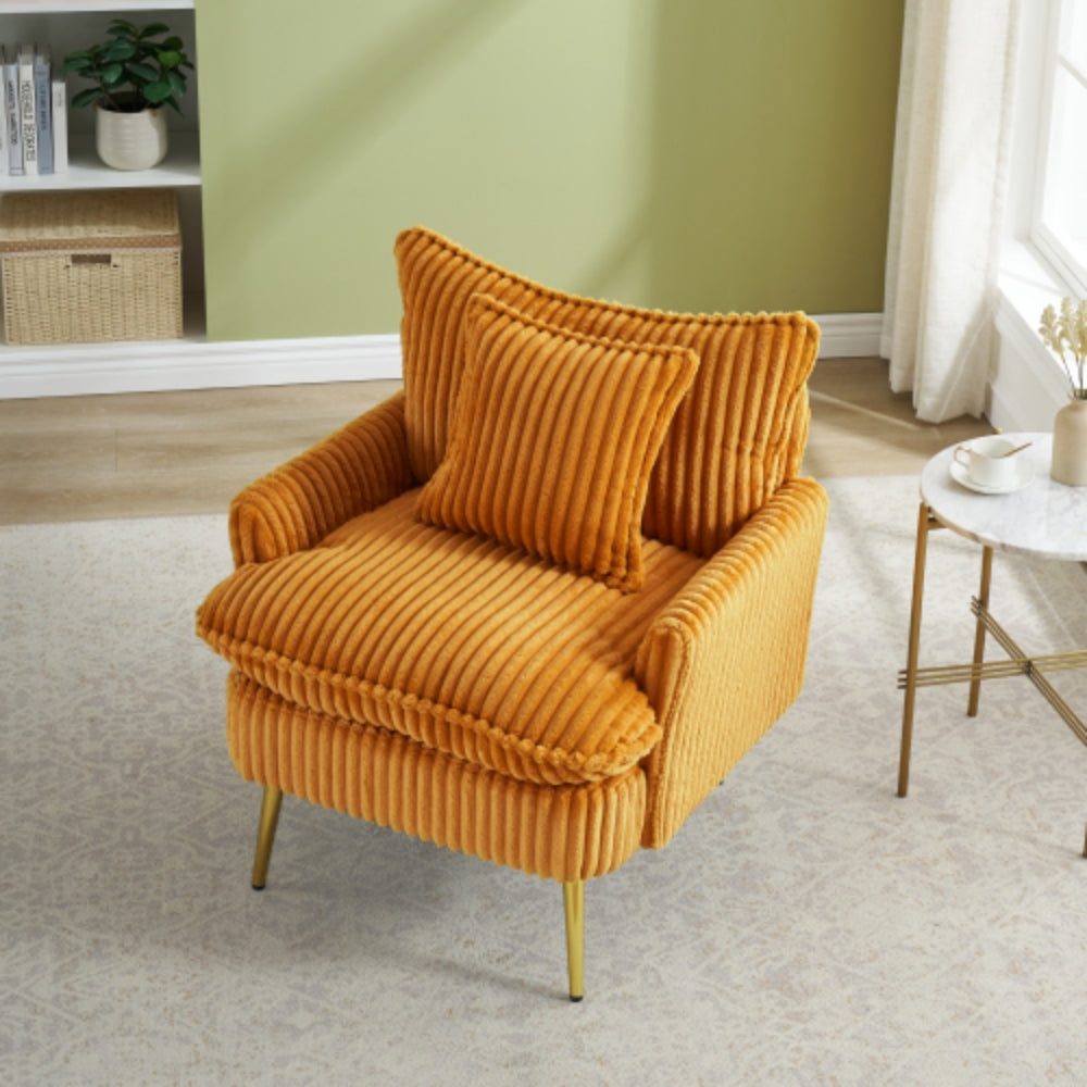 Single Chair Fashion Sofa in Coarse Corduroy Fabric