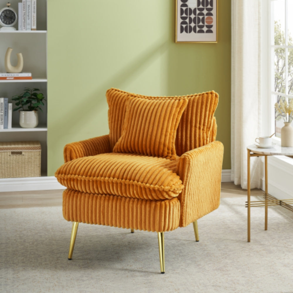 Single Chair Fashion Sofa in Coarse Corduroy Fabric