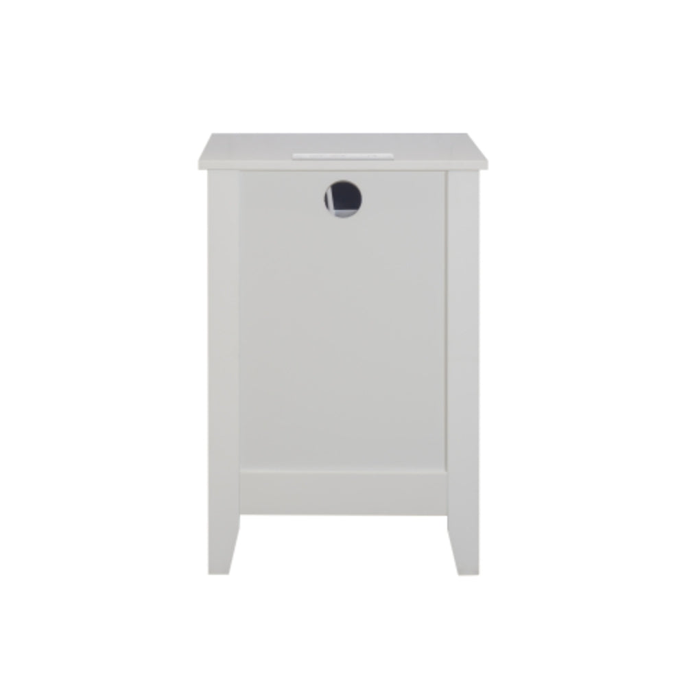 Set of 2 White 3 Tier Drawer Nightstands with Charging Station USB Ports and Power Outlets