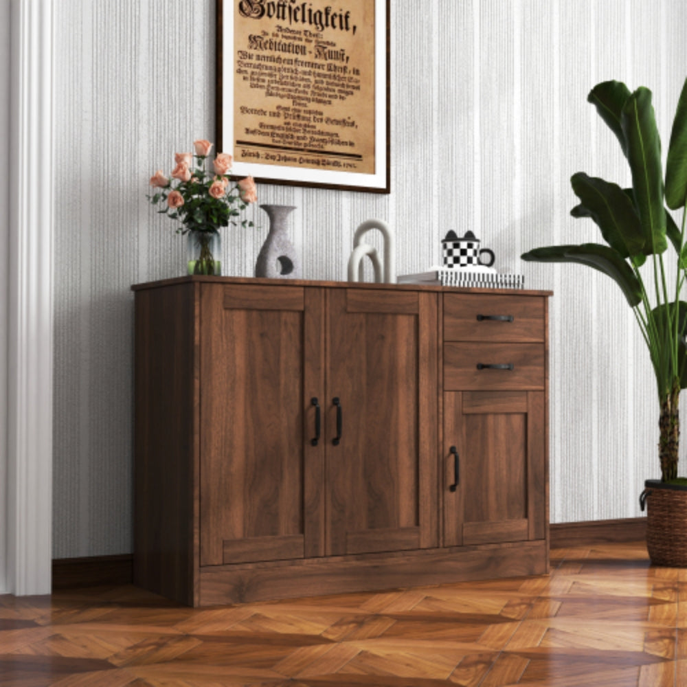 Stylish Wood Buffet Sideboard with 2 Doors 1 Storage and 2 Drawers