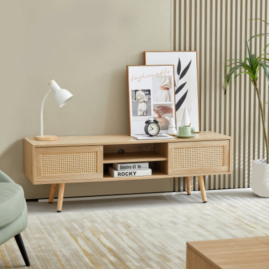 55.12 Inch Rattan TV Cabinet for Living Room