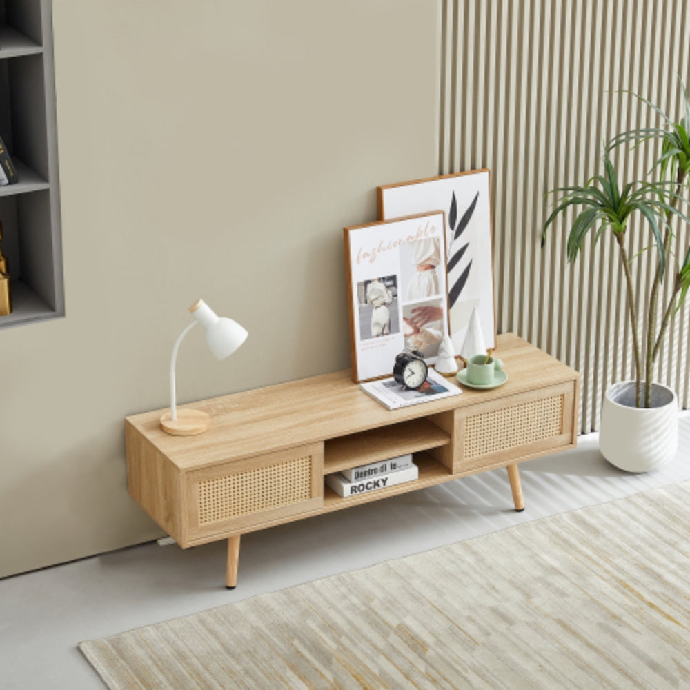 55.12 Inch Rattan TV Cabinet for Living Room
