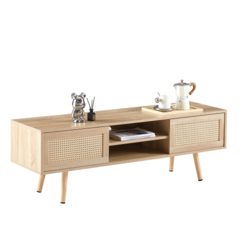 55.12 Inch Rattan TV Cabinet for Living Room