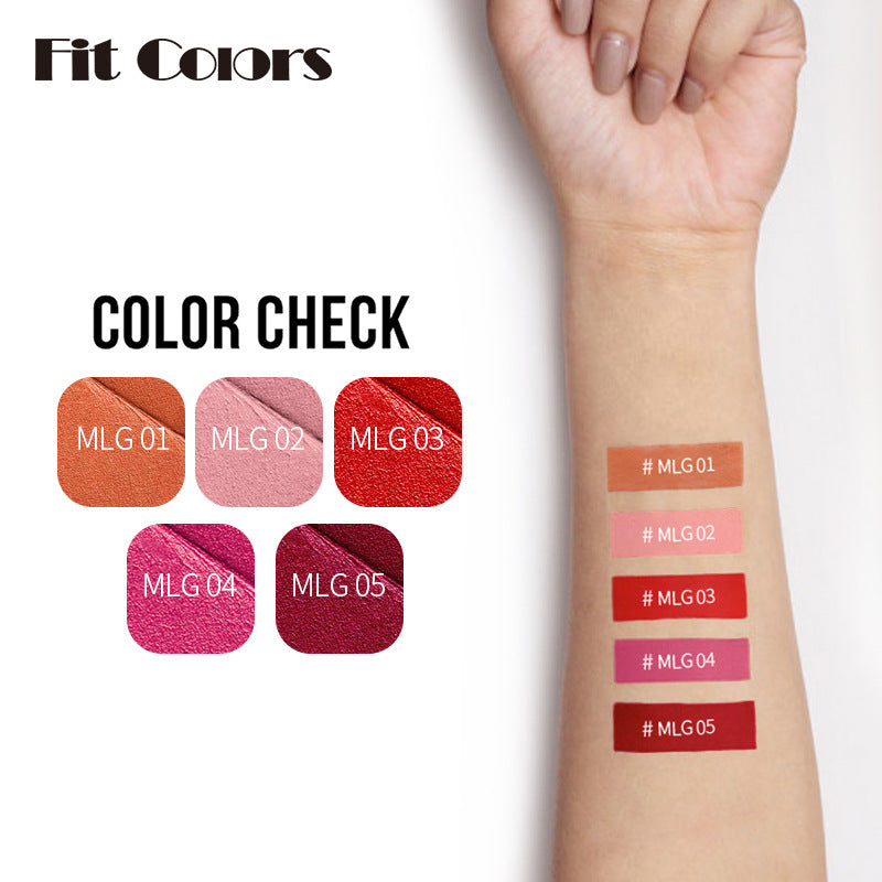 5 Color Matte Non-Stick Cup Lip Gloss Set