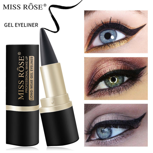 Waterproof Eyeliner Quick Drying Matt Eyeliner Single Head Black Solid Rich Eyeliner Ointment