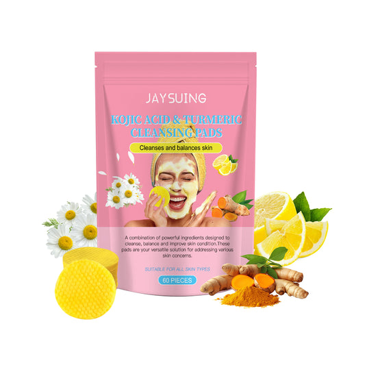 Jaysuing Kojic Acid And Turmeric Balanced Water-Oil Cleansing Pad, Gently Cleanses The Skin's Keratin Layer, Softly Purifies And Soothes The Skin Cleansing Pad