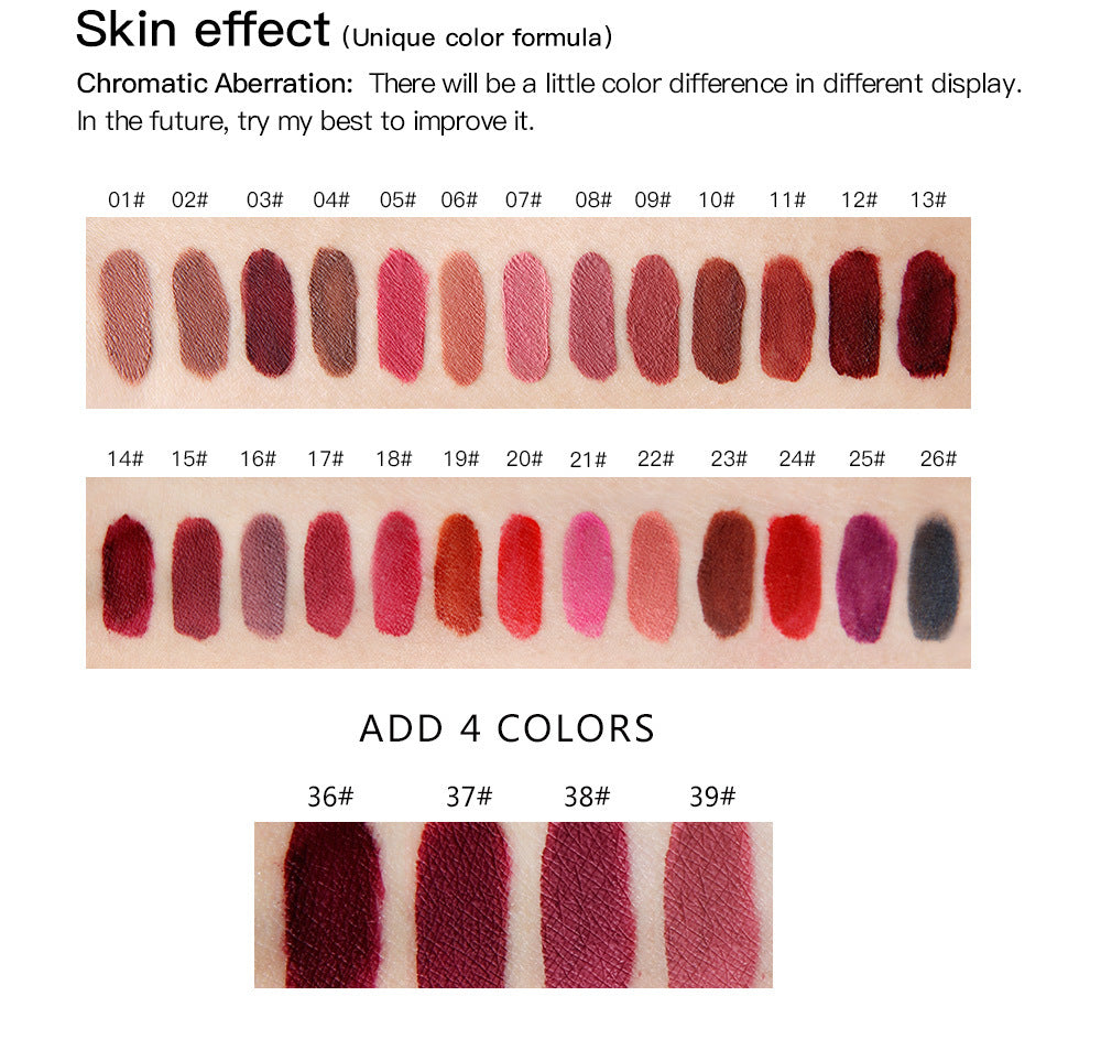 NICEFACE Matte Lip Glaze Does Not Fade And Does Not Stick To Cup Lip Gloss Non-Moisturizing Lipstick Orange