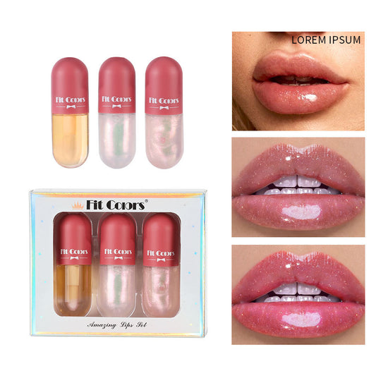 Rich Lip Dye Lip Liquid Partial Pearlescent Fine Flash Moisturizing Hydrating Temperature Controlled Discoloration Lip Oil Lip Gloss Liquid Set Box