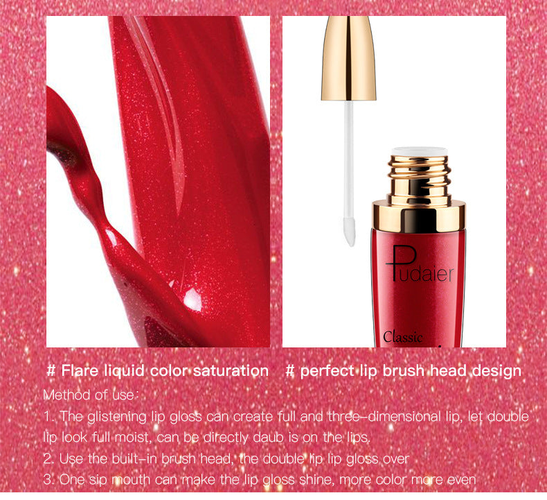 Pudaier Glitter Flip Matte Pearl Lip Gloss