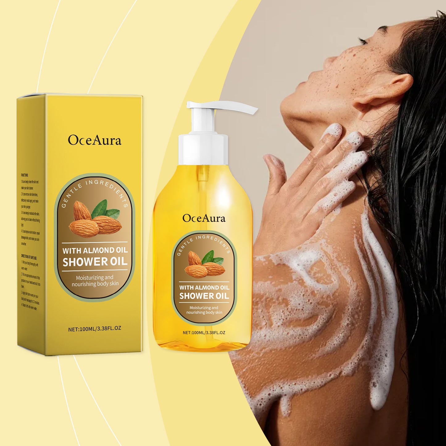 OceAura Coconut Oil Bath Oil Gently Cleanses Body Skin Moisturizing, Smooth And Nourishing Skin Bath Oil