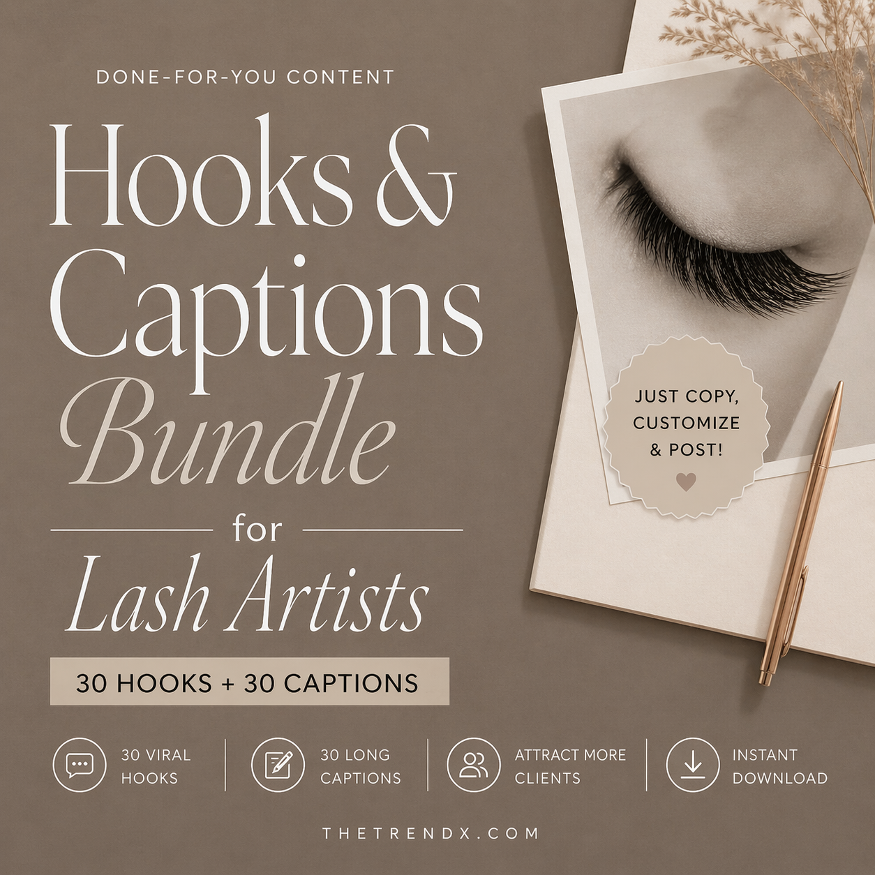 Hooks & Captions Bundle for Lash Artists (ENGLISH)
