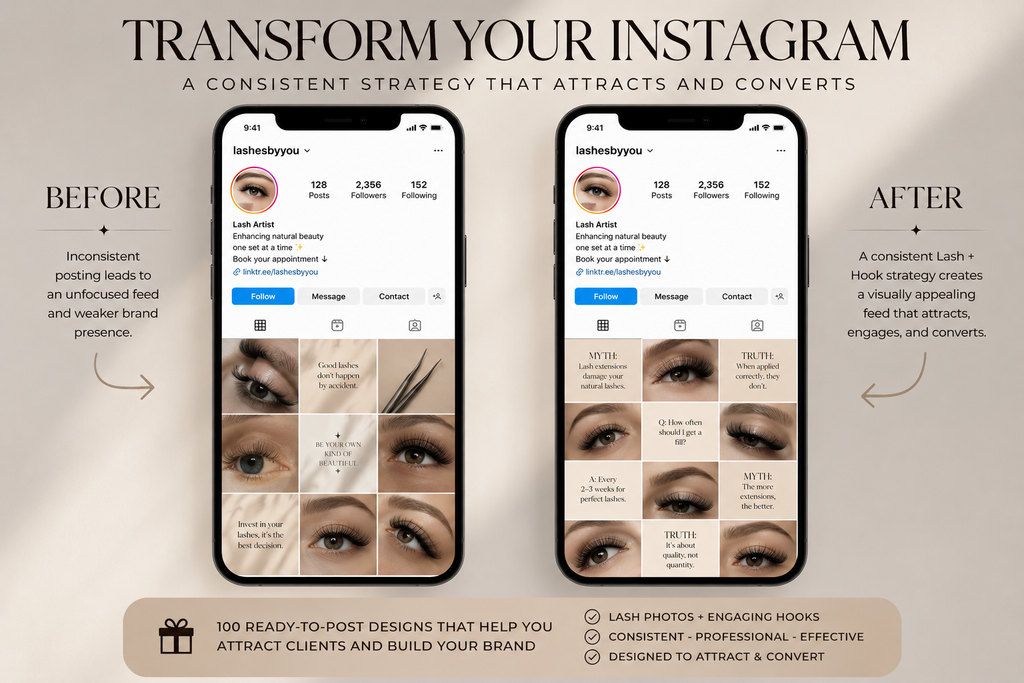 100 IG Posts with Captions & hashtags