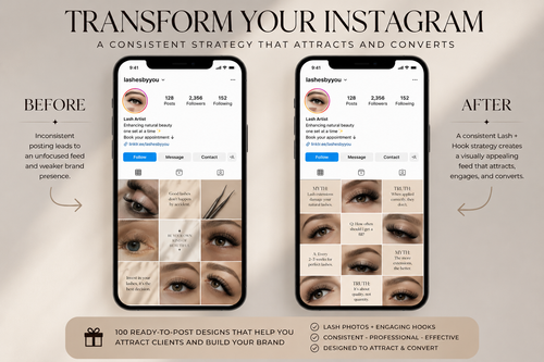 100 IG Posts with Captions & hashtags